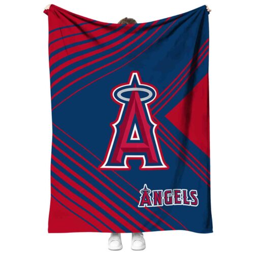 los angeles angels diagonal stripes blue blanket best selling