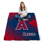 los angeles angels diagonal stripes blue blanket high quality