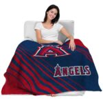 los angeles angels diagonal stripes blue blanket latest model