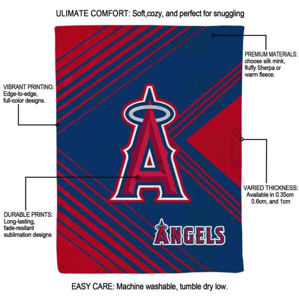 los angeles angels diagonal stripes blue blanket new arrival