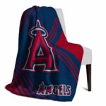los angeles angels diagonal stripes blue blanket top rated