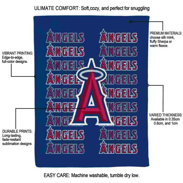los angeles angels fan pride blue blanket new arrival