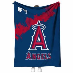 los angeles angels grunge texture blue blanket best selling