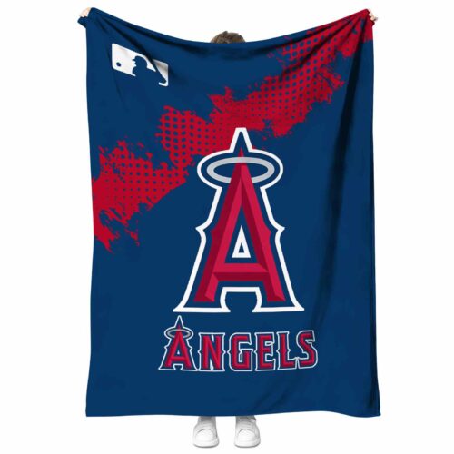 los angeles angels grunge texture blue blanket best selling