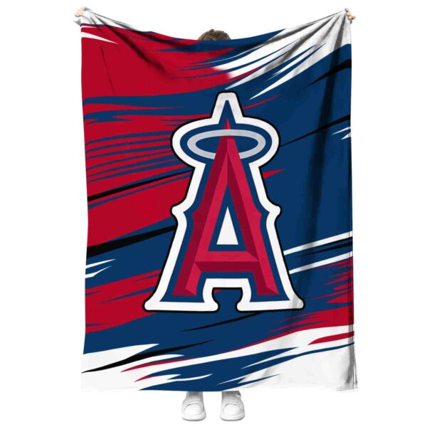 los angeles angels paint streaks blue white blanket best selling