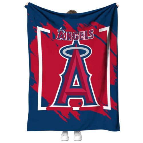 los angeles angels splatter effect blue blanket best selling