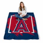 los angeles angels splatter effect blue blanket high quality