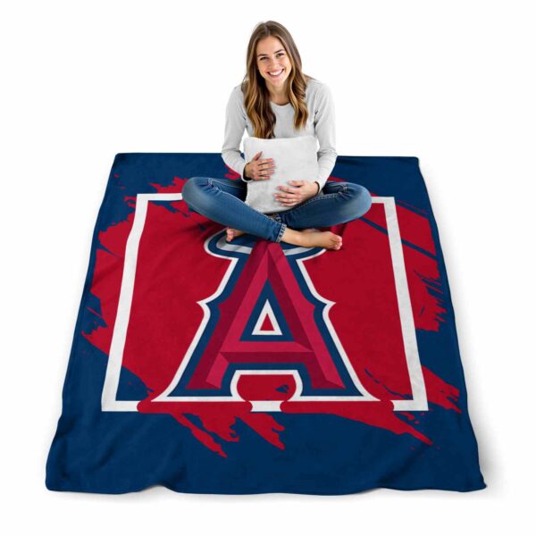 los angeles angels splatter effect blue blanket high quality
