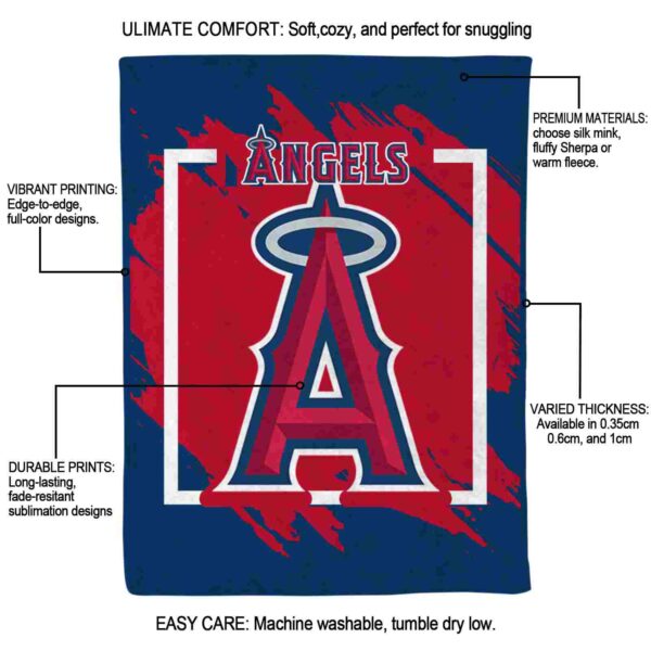 los angeles angels splatter effect blue blanket new arrival