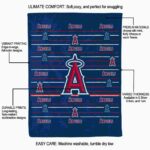 los angeles angels striped pattern blue blanket best selling
