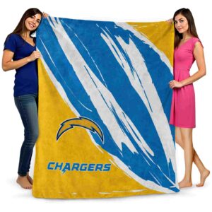 los angeles chargers brushstrokes blue white blanket fashion forward