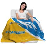 los angeles chargers brushstrokes blue white blanket latest model