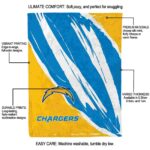 los angeles chargers brushstrokes blue white blanket new arrival