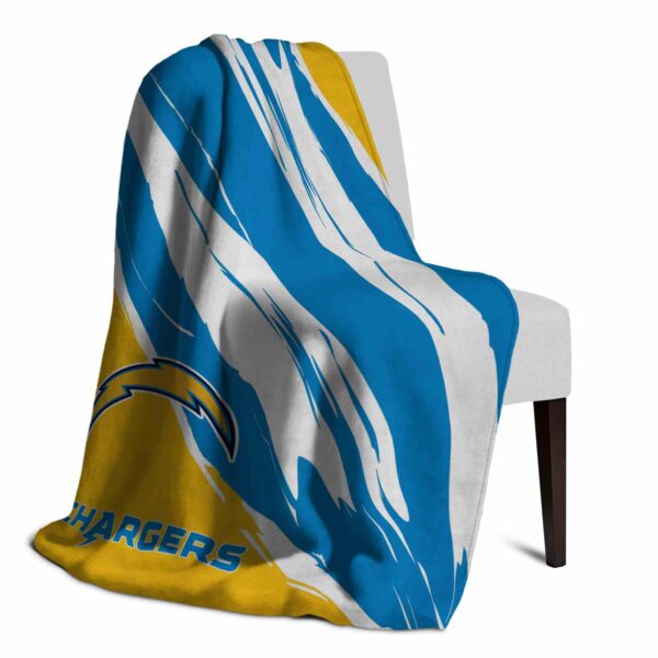 los angeles chargers brushstrokes blue white blanket top rated