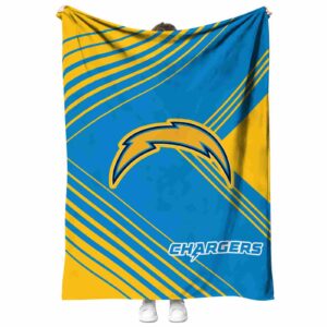 los angeles chargers diagonal stripes blue blanket best selling