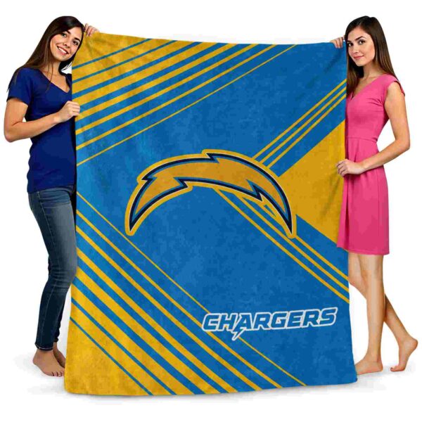 los angeles chargers diagonal stripes blue blanket fashion forward