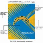 los angeles chargers diagonal stripes blue blanket new arrival