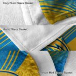 los angeles chargers diagonal stripes blue blanket premium grade