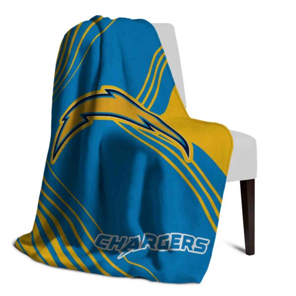los angeles chargers diagonal stripes blue blanket top rated