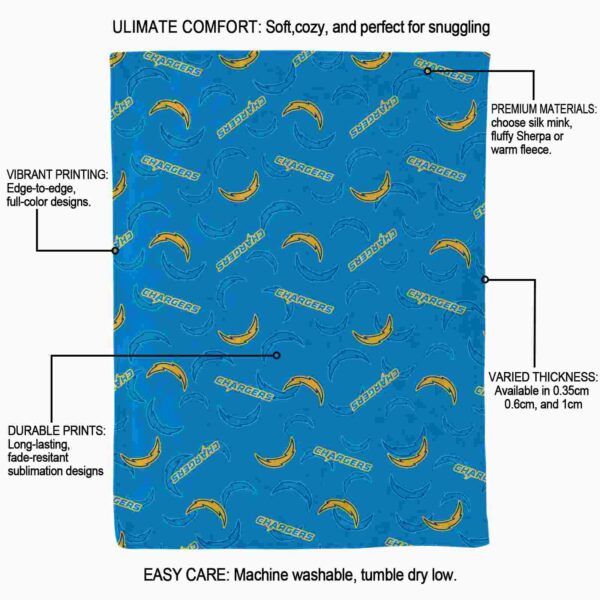 los angeles chargers diehard fans blue blanket new arrival
