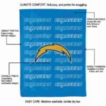 los angeles chargers fan pride blue blanket best selling