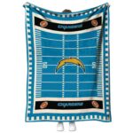 los angeles chargers football field blue blanket best selling