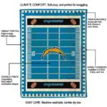 los angeles chargers football field blue blanket best selling