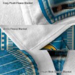los angeles chargers football field blue blanket best selling