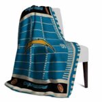 los angeles chargers football field blue blanket best selling