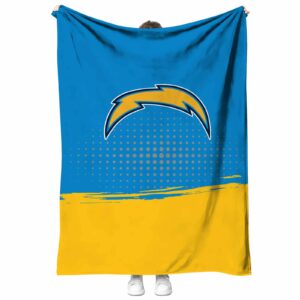 los angeles chargers gradient dots blue blanket best selling