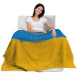 los angeles chargers gradient dots blue blanket best selling