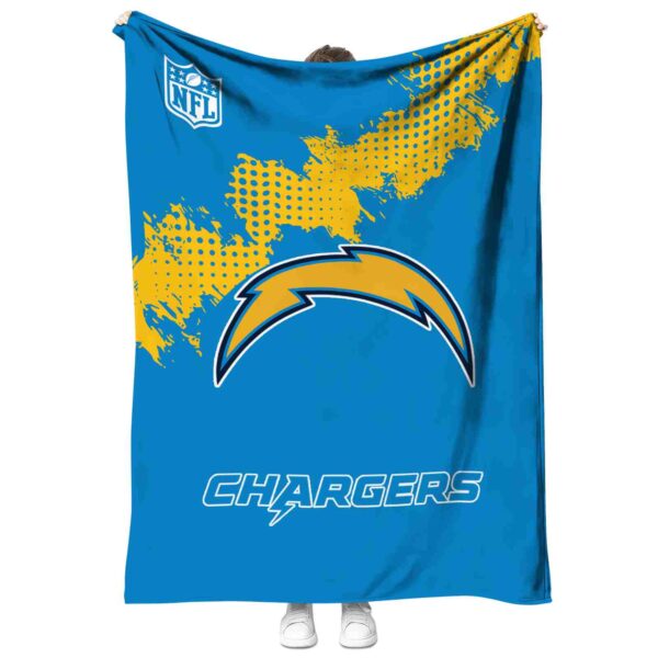 los angeles chargers grunge texture blue blanket best selling