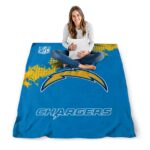 los angeles chargers grunge texture blue blanket high quality