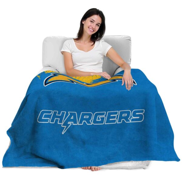 los angeles chargers grunge texture blue blanket latest model