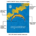 los angeles chargers grunge texture blue blanket new arrival