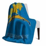 los angeles chargers grunge texture blue blanket top rated