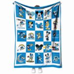 los angeles chargers mickey minnie blue white blanket best selling