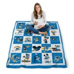 los angeles chargers mickey minnie blue white blanket high quality