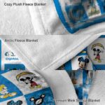 los angeles chargers mickey minnie blue white blanket premium grade