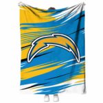 los angeles chargers paint streaks blue white blanket best selling