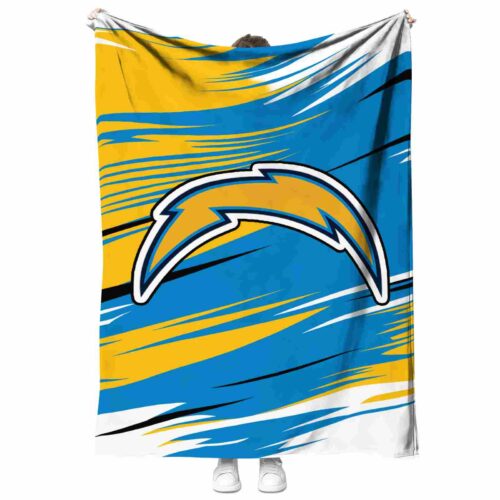 los angeles chargers paint streaks blue white blanket best selling