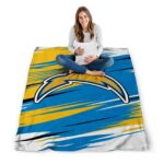 los angeles chargers paint streaks blue white blanket best selling