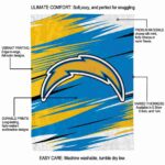 los angeles chargers paint streaks blue white blanket best selling