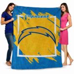los angeles chargers splatter effect blue blanket best selling