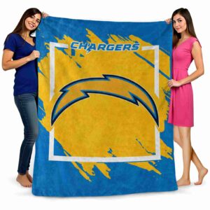 los angeles chargers splatter effect blue blanket fashion forward