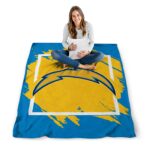 los angeles chargers splatter effect blue blanket best selling