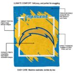 los angeles chargers splatter effect blue blanket best selling