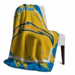 los angeles chargers splatter effect blue blanket best selling