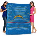 los angeles chargers striped pattern blue blanket best selling