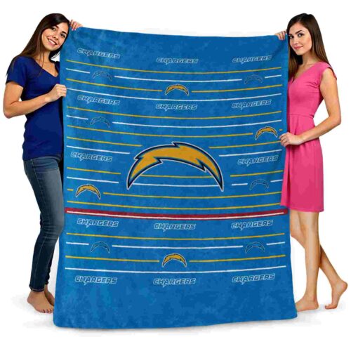 los angeles chargers striped pattern blue blanket fashion forward